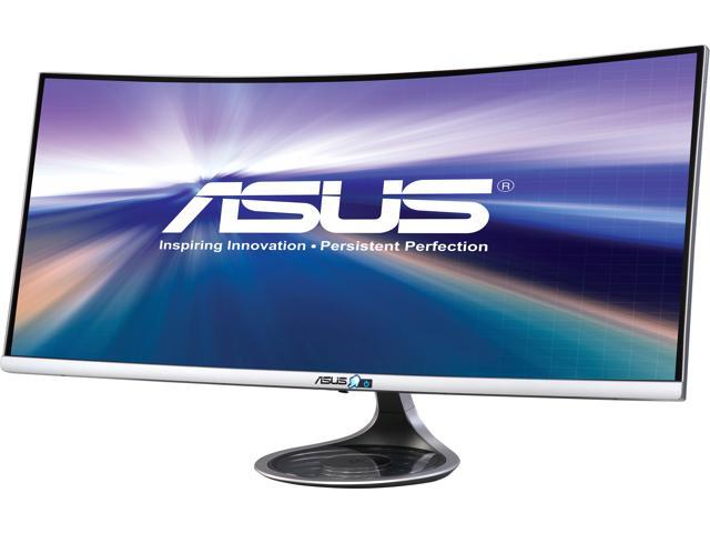 ASUS Designo Curved MX34VQ 34" UWQHD 3440x1440 2K Resolution 100Hz DP HDMI AMD Adaptive FreeSync Technology Qi Wireless Charger Asus Eye Care Frameless Monitor
