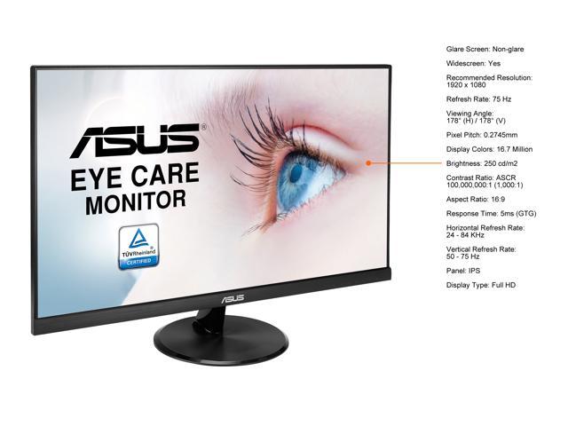 D-Sub FHD Speakers Monitor Low Blue Light Flicker Free 1920 x 1080 ASUS VP249HR 24 Inch IPS TUV Certified 23.8 Inch HDMI