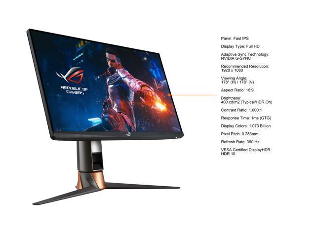 Monitor Gamer Asus ROG Swift 24.5' IPS, 360 Hz, Full HD, 1ms, G-Sync,  Nvidia Reflex, ROG Desk Mount Kit, HDR 10, HDMI/DisplayPort - PG259QNR -  Monitor para Computador - Magazine Luiza