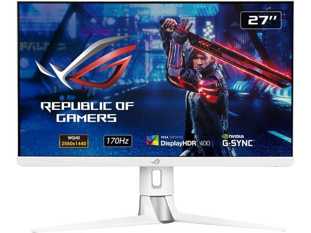 ASUS ROG Strix 27" 2560 x1440 1440P WQHD 2K Fast IPS, 170Hz Nvidia G-SYNC Compatible HDR400 White Gaming Monitor XG27AQ-W