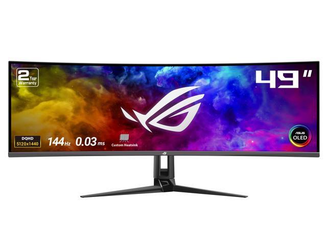 ASUS 49'' 144 Hz QD-OLED DQHD Gaming Monitor 0.03 ms FreeSync Premium Pro & G-Sync Compatible Curved ROG Swift PG49WCD