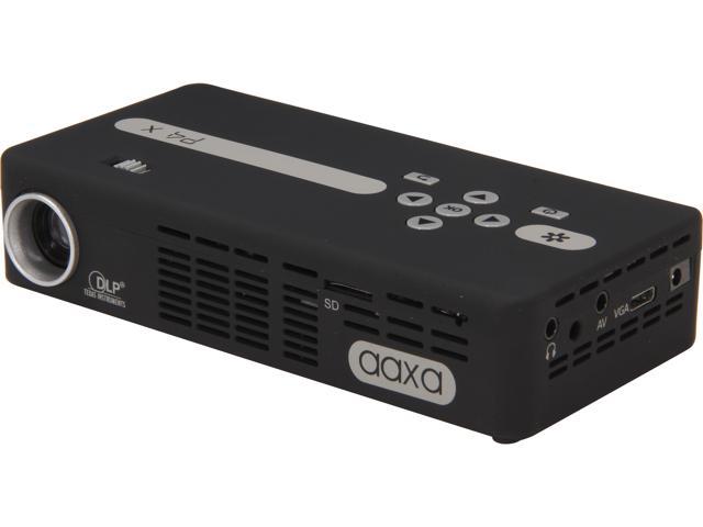 AAXA P4-X Black DLP Pico / Portable Projector, 854 x 480, 2000:1, 125 ANSI Lumens, HDMI&USB&VGA, Built-in Speaker