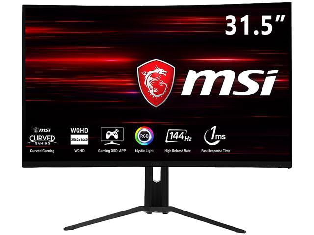 MSI Optix MAG321CQR 32" WQHD Non-Glare Super Narrow Bezel 1ms 2560 x 1440 Resolution 144Hz Refresh Rate FreeSync Technology Height Adjustable Curved Monitor
