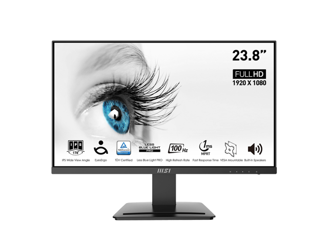 MSI 24" (23.8" Viewable) 100 Hz IPS FHD Gaming Monitor 1920 x 1080 119% sRGB (CIE 1976) Pro MP243X