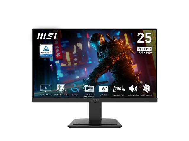 MSI 24.5" FHD (1920 x 1080) IPS Gaming Office Monitor – 100Hz, 1ms, Adaptive Sync, EyesErgo Eye Care, Built-in Speakers, HDMI/DP/VGA, VESA Mount, PRO MP253