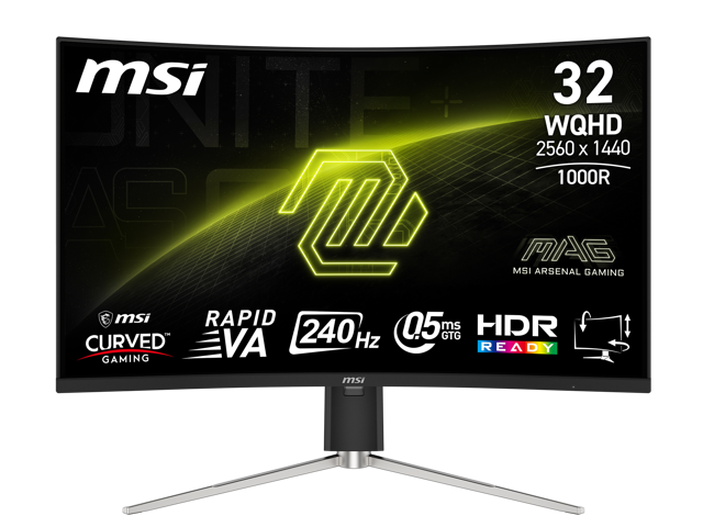 MSI 31.5" 240 Hz Rapid VA QHD Gaming Monitor 0.5ms (GTG) Adaptive Sync Curved MAG 325CQRXF E2