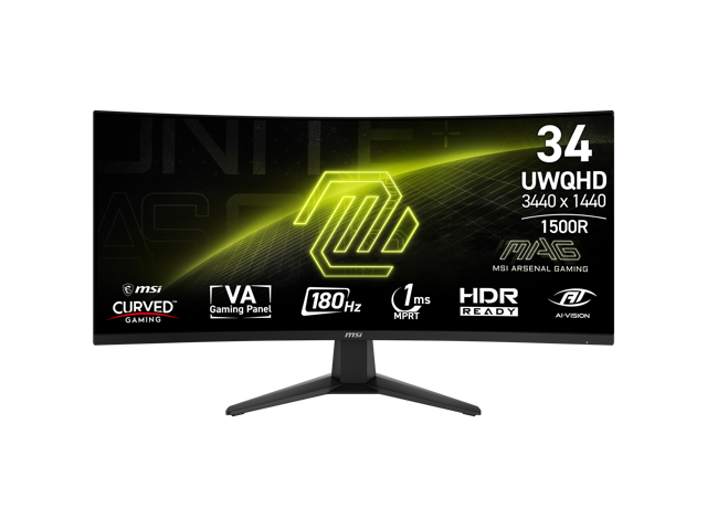 MSI 34" 180 Hz VA UWQHD Gaming Monitor FreeSync (AMD Adaptive Sync) MAG 346CQ