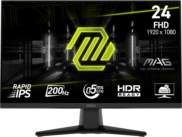 MSI 24" 200 Hz Rapid IPS Gaming Monitor 0.5ms (GTG) FreeSync (AMD Adaptive Sync) Flat Panel MAG 242F
