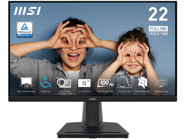 MSI 22" 100 Hz VA FHD Monitor 1ms (MPRT) / 4ms (GTG) Adaptive-Sync Pro MP225V