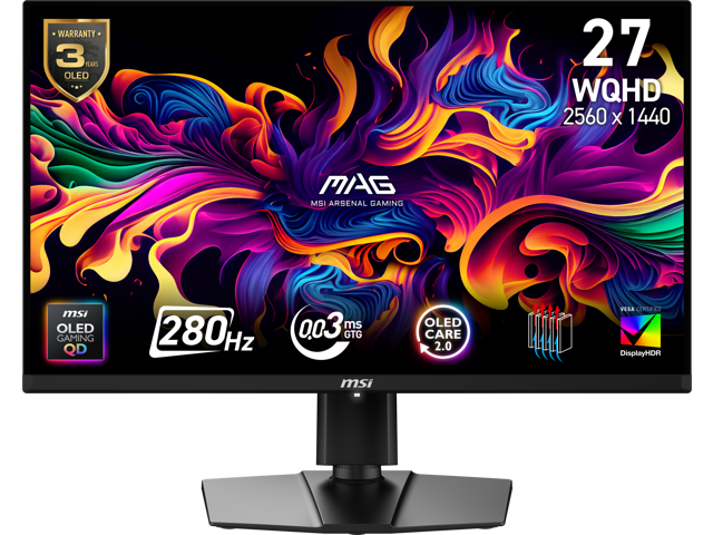 MSI 27" 280 Hz QD-OLED 2560 x 1440 (QHD) Gaming Monitor 0.03 ms FreeSync (AMD Adaptive Sync) Flat Panel MAG 271QP MAG 271QP QD-OLED X28
