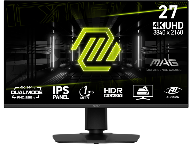 MSI MAG 275UPD E14 27-inch 3840 x 2160 (UHD) Gaming Monitor, 288Hz, Adaptive-Sync, Dual Mode, Rapid IPS, VESA DisplayHDR400, HDMI, DisplayPort, VESA Mountable, Tilt, Height Adjustable, 1ms, Black