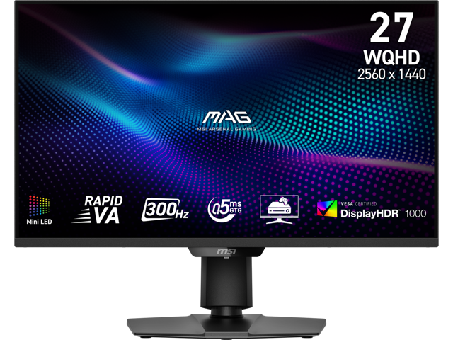 MSI MAG 274QPF X30MV 27-inch 2560 x 1440 (QHD) Gaming Monitor, 300Hz, Adaptive-Synch, HDMI, DisplayPort, VESA Mountable, Tilt, Height Adjustable, Speaker, 0.5ms, Black