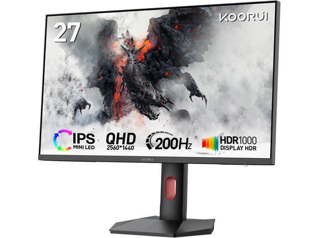 KOORUI 27" 200 Hz IPS Gaming Monitor DIC 1ms FreeSync Premium (AMD Adaptive Sync) Flat Panel S2721PM