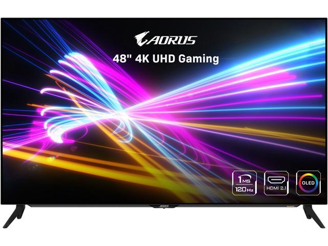 AORUS FO48U 48" 4K OLED 3840x2160 120Hz 1ms GTG, 1x DisplayPort 1.4, 2x HDMI 2.1, 2x USB 3.0, KVM w/ USB Type-C, Space Audio, AMD FreeSync Premium Gaming Monitor