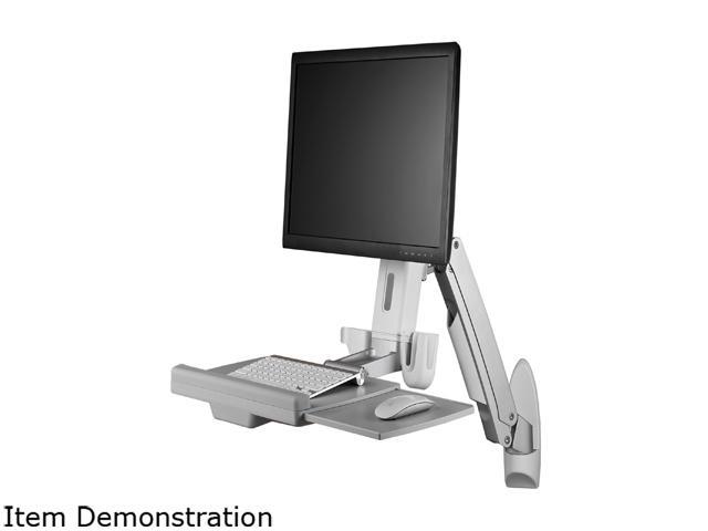 StarTech WALLSTS1 Wall Mounted Sit Stand Desk - Single Monitor ...