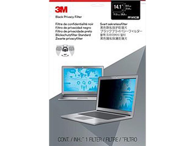 NEW! 3M PF14.1 Notebook and LCD Monitor 14.1in Privacy Filter Black Widescreen 