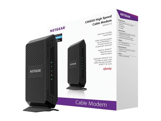 Netgear Cm600 24 X 8 960 Mbps Docsis 3 0 High Speed Cable Modem Certified By Comcast Xfinity Time Warner And Other Service Providers Newegg Com