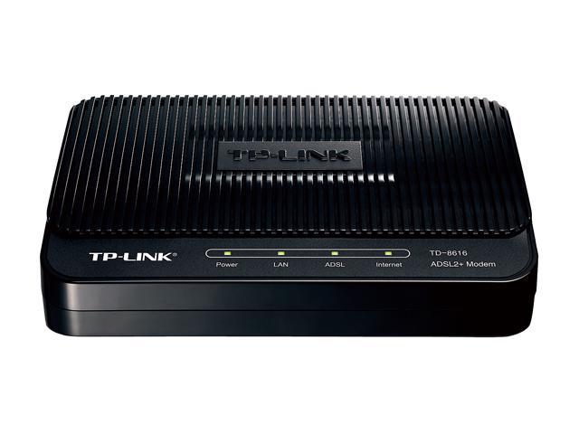 TP-LINK TD-8616 ADSL2+ Modem Up to 24Mbps downstream  ADSL/ADSL2/ADSL2+ Standards 1 x RJ11 Port, 1 x RJ45