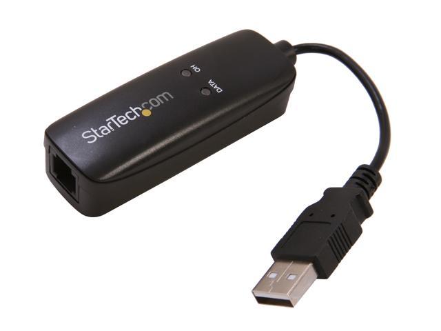 StarTech USB56KEM3 External V.92 56K USB Fax Modem USB A (4 pin) Male, RJ-11 Female