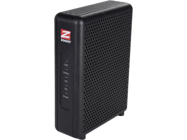 Zoom 5345 DOCSIS 3.0 8 x 4 343 Mbps Cable Modem Up to 343 Mbps Downstream, up to 123 Mbps Upstream RJ-45 10/100/1000 Mbps Ethernet, with Auto-MDI/MDIX DOCSIS 3.0