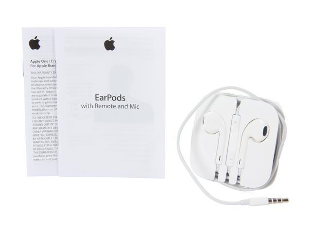 Apple Earpod White Md7ll A 3 5mm Connector Earpods With Remote And Mic Newegg Com