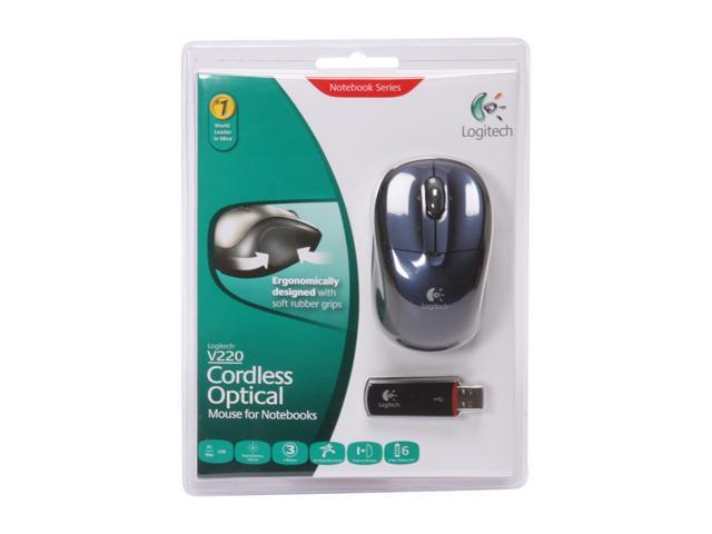 Logitech V220 Blue Cordless Optical Mouse For Notebooks 3784