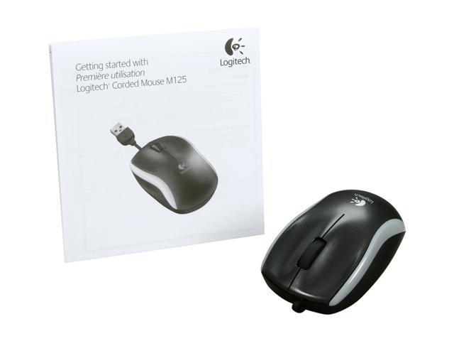 Open Logitech M125 910-001830 Silver 3 Buttons 1 x USB Wired Optical 1000 dpi Retractable Corded Mouse Mice - Newegg.com