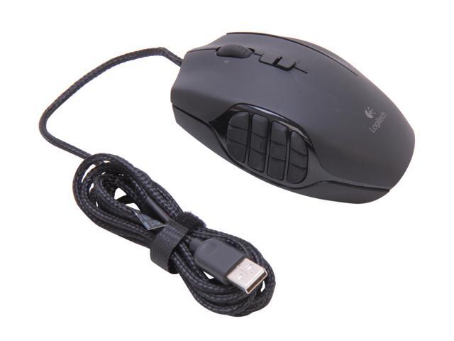 Refurbished: Logitech Recertified 910-002864 G600 MMO Gaming Mouse Black 20  Buttons Tilt Wheel USB Wired Laser 8200 dpi Mouse 