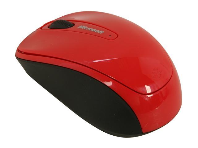 Microsoft 3500 GMF-00175 Flame Red Gloss 1 x Wheel USB BlueTrack Mouse