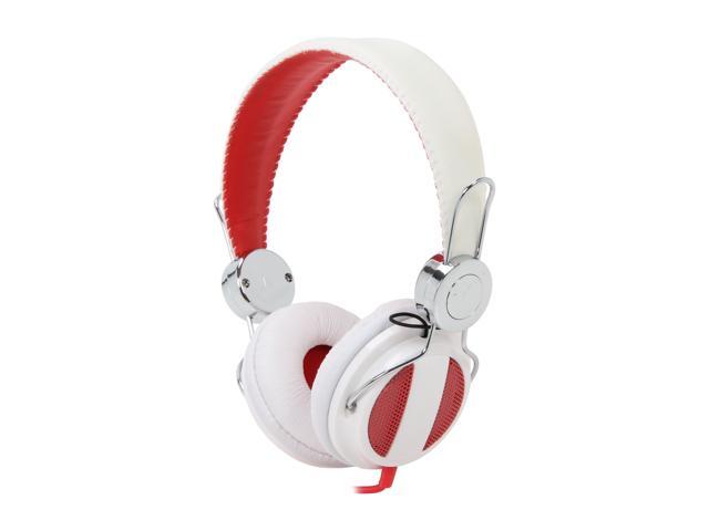 RCA Ampz White/Red HP5041 3.5mm Connector On Ear Full-Size Headphone