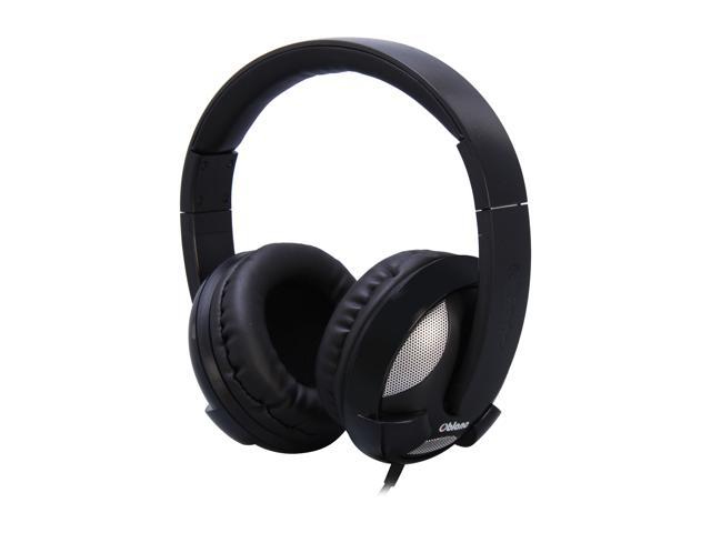 SYBA Oblanc U.F.O. 3.5mm Connector Circumaural Around-Ear Audio Headphones with In-line Microphone, BLACK