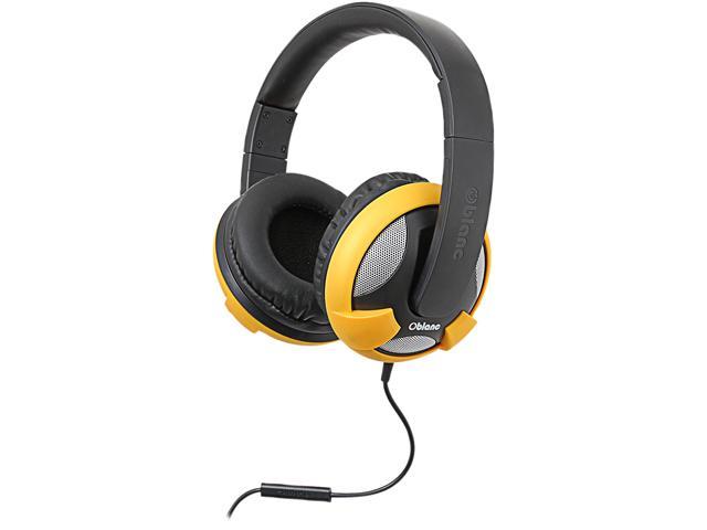 SYBA Oblanc U.F.O. 3.5mm Connector Circumaural Headphones with Invisible In-line Microphone, YELLOW