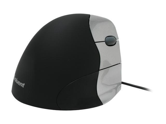 Evoluent VM3R2-RSB Silver/Black 5 Buttons 1 x Wheel USB Wired Optical 2600 dpi VerticalMouse 3 Rev 2 - OEM