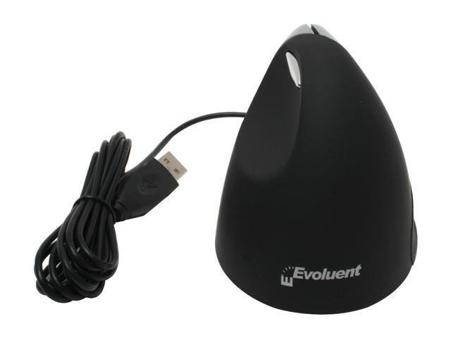 Evoluent VM3R2-RSB Silver/Black Wired Optical VerticalMouse 3 Rev 2 ...