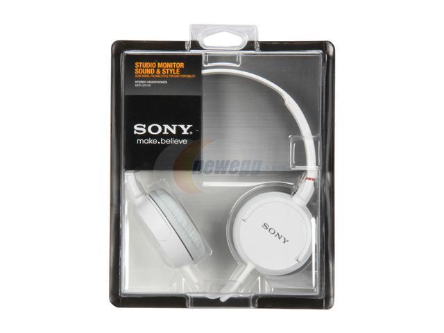 Sony White Mdr Zx100wht Supra Aural Stereo Headphone White Neweggca 8017