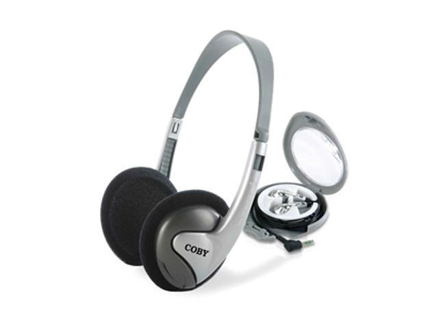 COBY CVH89 3.5mm Connector Supra-aural 2-in-1 Combo Lightweight Stereo Headphones and Earphones CVH89 (Silver)