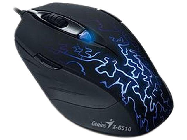 Genius X-G510 31010164101 Black 6 Buttons 1 x Wheel USB Wired 2000 dpi LED Gaming Mouse