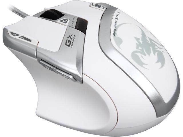 Genius DeathTaker White Edition 31040001101 9 Buttons 1 x Wheel USB Wired Laser 5700 dpi Gaming Mouse