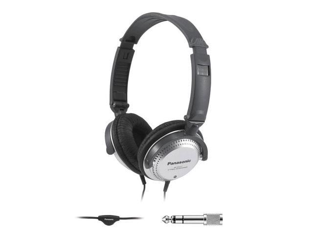 Panasonic Black RP-HT227 3.5mm/ 6.3mm Connector Circumaural Monitor Headphone with In-cord Volume Control