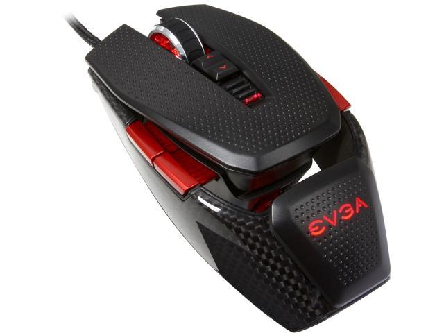 EVGA TORQ X10 Carbon 901-X1-1102-KR Black 9 Buttons 1 x Wheel USB Wired Laser 8200 dpi Gaming Mouse