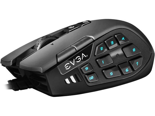 EVGA X15 MMO Gaming Mouse, 8k, Wired, Black, Customizable, 16,000 