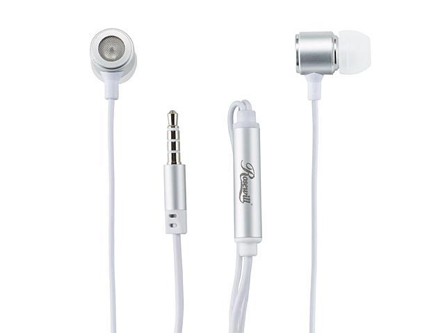 Rosewill E-210-WH White Passive Noise Isolating Earbuds with Mic & Control Button for Smartphones, 3.5mm Connector