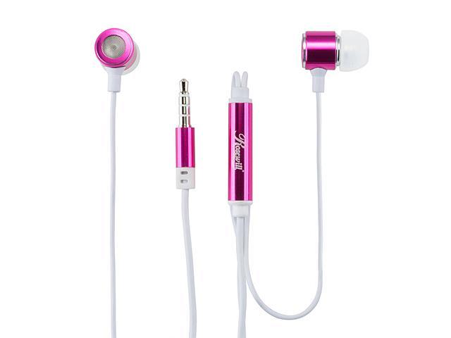 Rosewill E-210-VL Violet Passive Noise Isolating Earbuds with Mic & Control Button for Smartphones, 3.5mm Connector