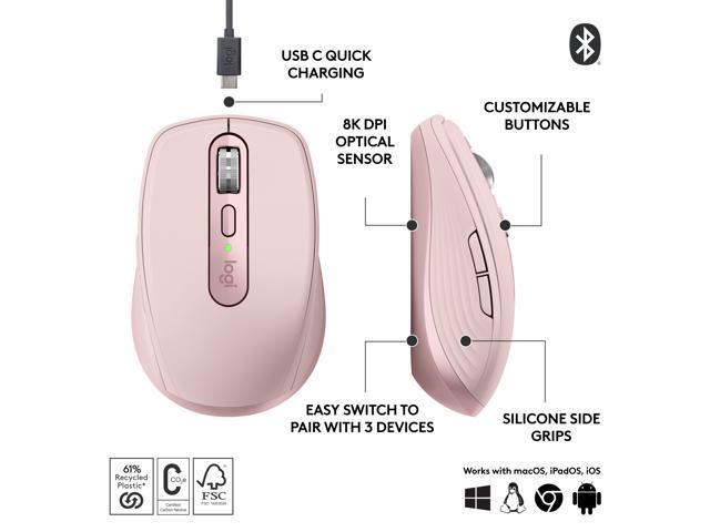 Logitech MX Anywhere 3S Compact Wireless Mouse, Fast Scrolling, 8K