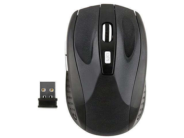 Insten 1042809 Black 6 Buttons Tilt Wheel USB RF Wireless Optical 1600 dpi Mouse Version 3
