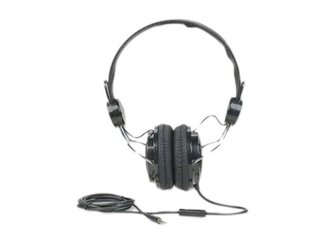 MANHATTAN Black/Silver 178044 3.5mm Connector Circumaural Elite Stereo Headphone/Headset