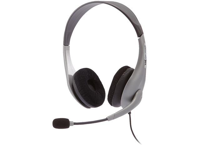 Cyber Acoustics AC-401 3.5mm Connector Circumaural Speech Recognition Stereo Headset & Boom Mic