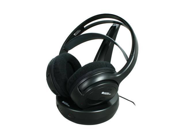 Audio Unlimited Black SPK-9100 Circumaural 900MHz Classic Wireless Stereo Headphone