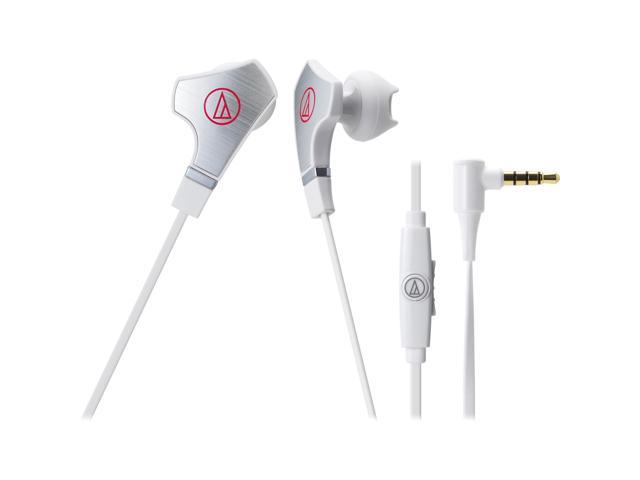 Audio-Technica White ATH-CHX7ISWH Earbud Hybrid Sonic Fuel Series Stereo Earbud Headphones with Carrying Pouch