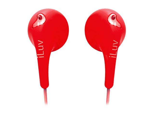 iLuv Red IEP205RED 3.5mm Connector Bubble Gum II Earphones